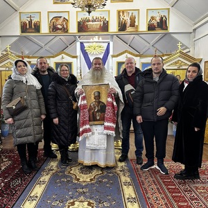 Передача иконы Святого Николая Чудотворца в храм Валаамской иконы Божией Материв в Терволово